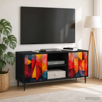 TV Cabinet BONN 102 x 33 x 51 cm Black Oak Engineered Wood Color block print