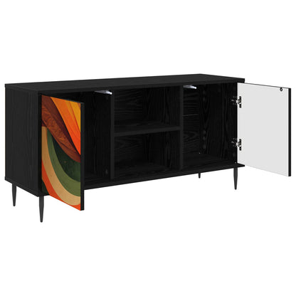 vidaXL TV Cabinet BONN 102 x 33 x 51 cm Black Oak Engineered Wood 3