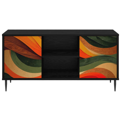 vidaXL TV Cabinet BONN 102 x 33 x 51 cm Black Oak Engineered Wood 4