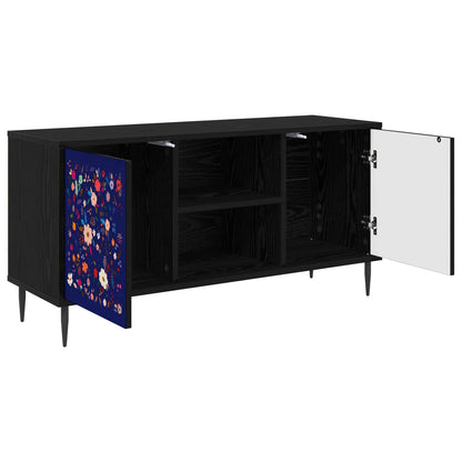 TV Cabinet BONN 102 x 33 x 51 cm Black Oak Engineered Wood Floral print