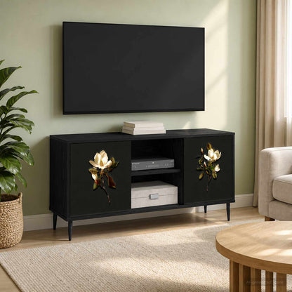 vidaXL TV Cabinet BREMEN 102 x 33 x 51 cm Black Oak Engineered Wood 3
