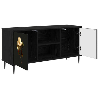 vidaXL TV Cabinet BREMEN 102 x 33 x 51 cm Black Oak Engineered Wood 4