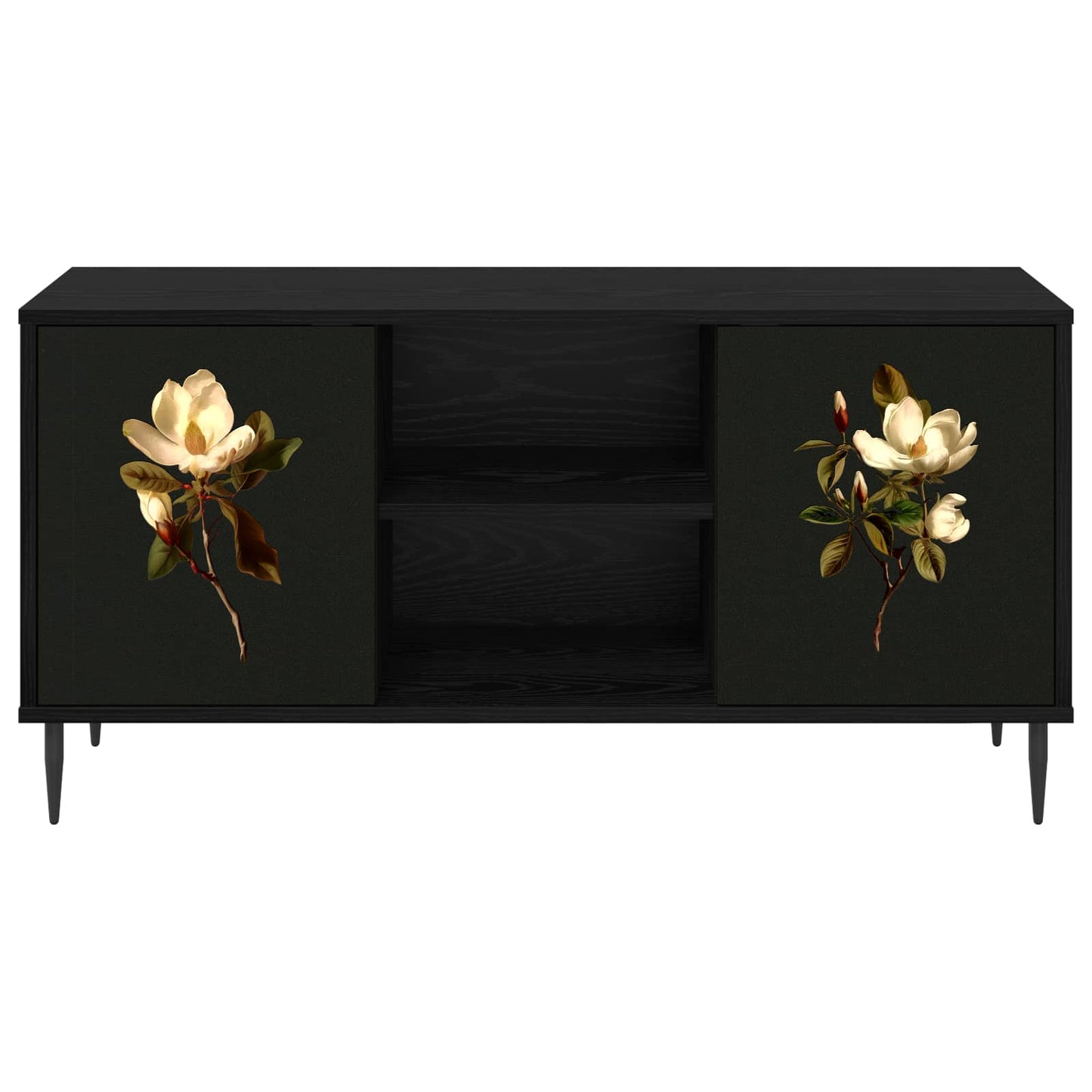 vidaXL TV Cabinet BREMEN 102 x 33 x 51 cm Black Oak Engineered Wood 5