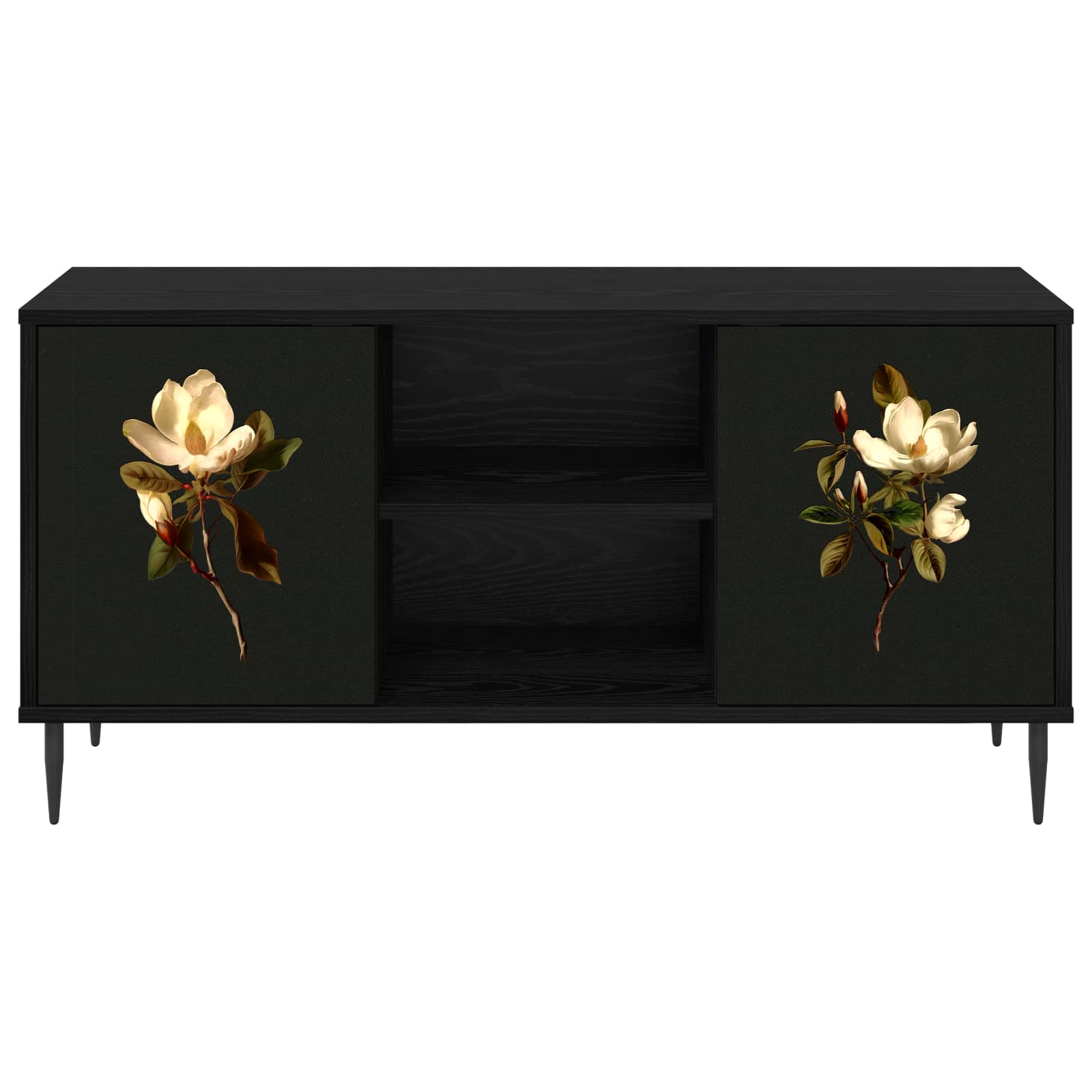 vidaXL TV Cabinet BREMEN 102 x 33 x 51 cm Black Oak Engineered Wood 5