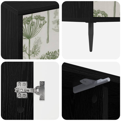 vidaXL TV Cabinet GOTHA 102 x 33 x 51 cm Black Oak Engineered Wood 6