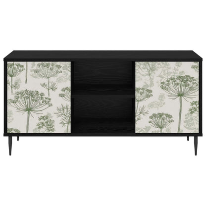 vidaXL TV Cabinet GOTHA 102 x 33 x 51 cm Black Oak Engineered Wood 4