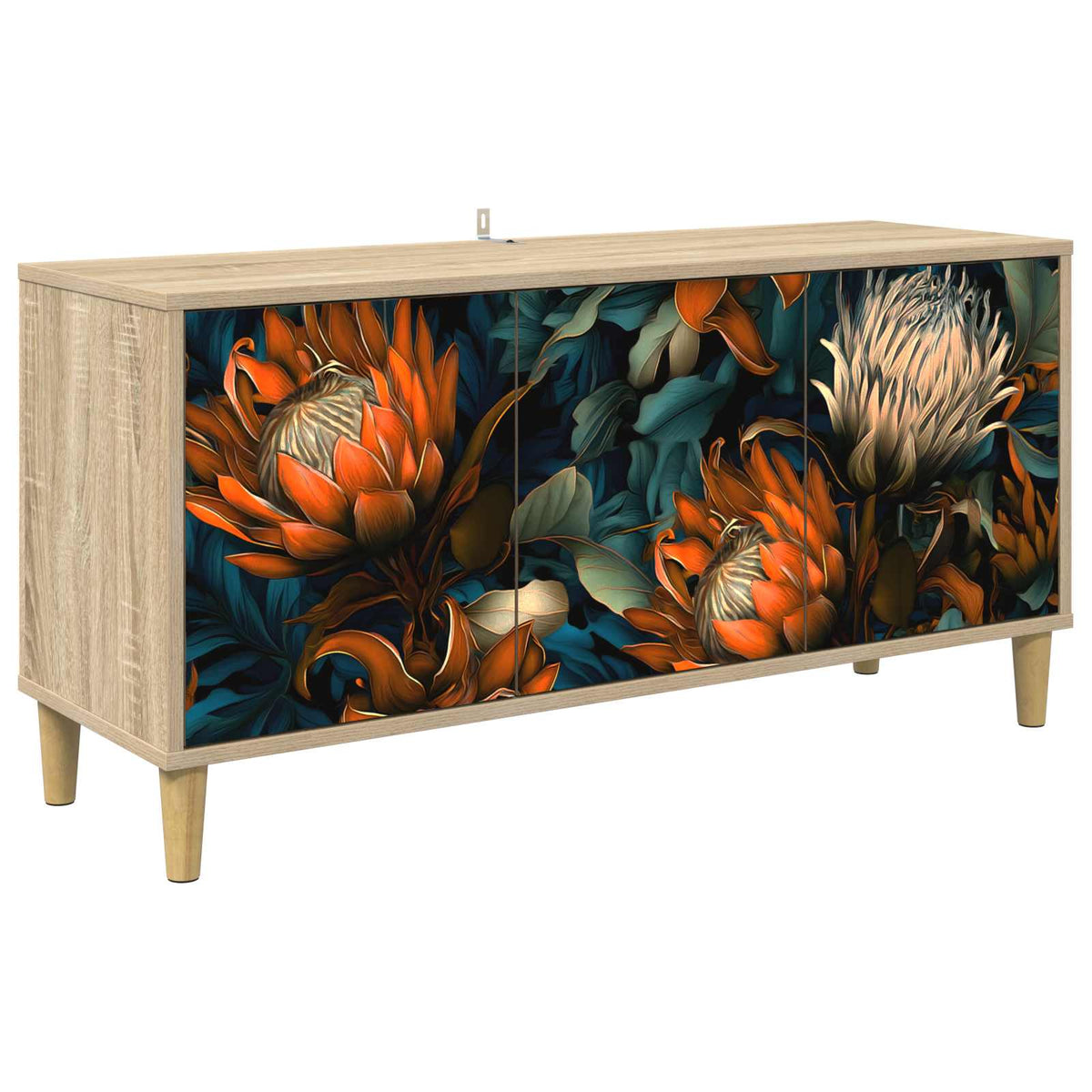TV Cabinet BONN 102 x 33 x 50 cm Sonoma Engineered Wood Orange print