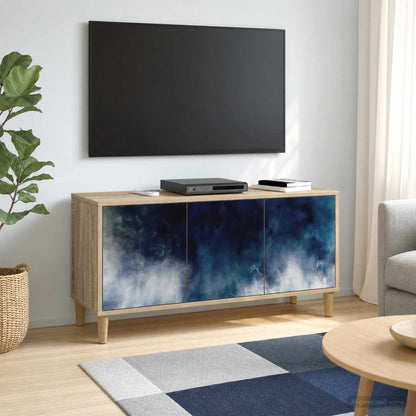 TV Cabinet BONN 102 x 33 x 50 cm Sonoma Engineered Wood Blue marble print