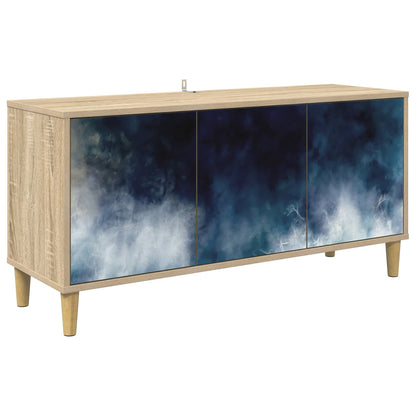 TV Cabinet BONN 102 x 33 x 50 cm Sonoma Engineered Wood Blue marble print