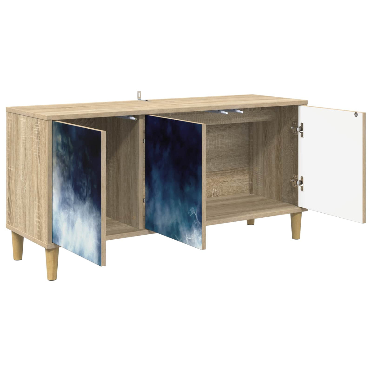 TV Cabinet BONN 102 x 33 x 50 cm Sonoma Engineered Wood Blue marble print