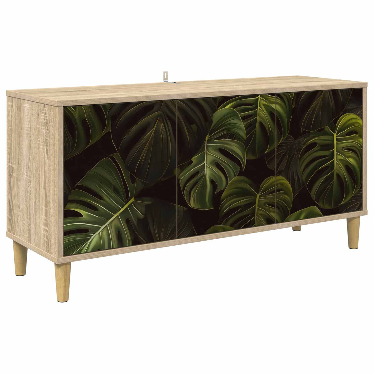 TV Cabinet BONN 102 x 33 x 50 cm Sonoma Engineered Wood Palm leave print