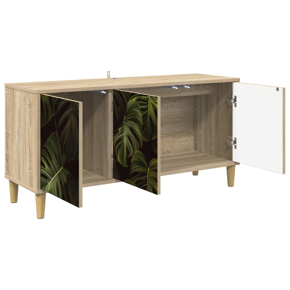 TV Cabinet BONN 102 x 33 x 50 cm Sonoma Engineered Wood Palm leave print