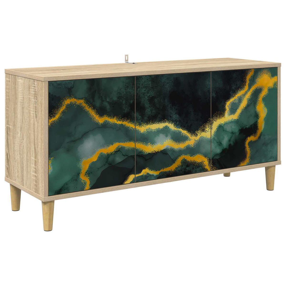 TV Cabinet BONN 102 x 33 x 50 cm Sonoma Engineered Wood Teal marble print