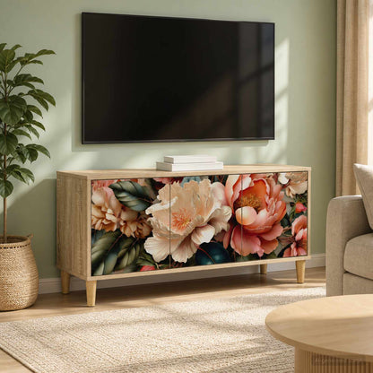 TV Cabinet BONN 102 x 33 x 50 cm Sonoma Engineered Wood Light peony print
