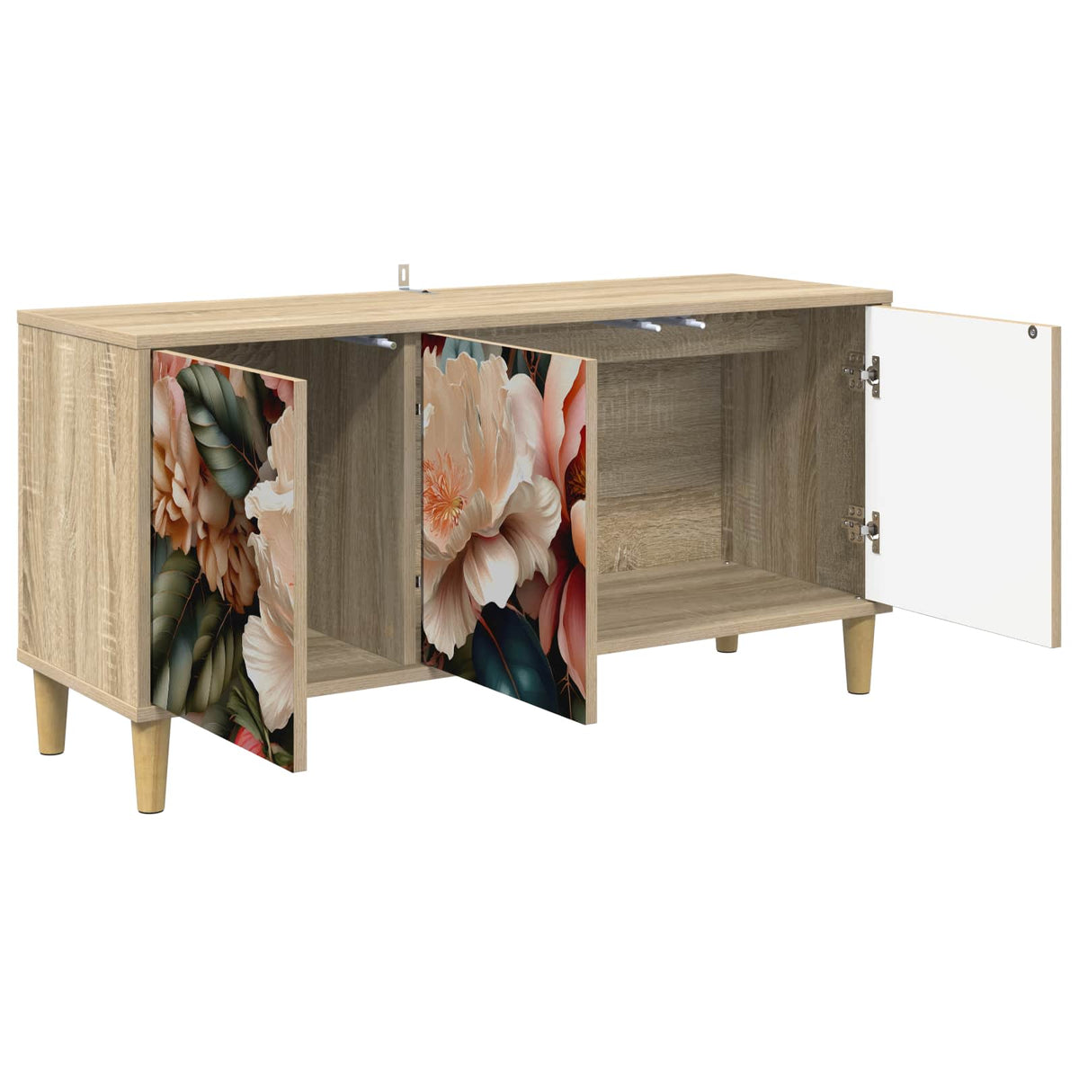 TV Cabinet BONN 102 x 33 x 50 cm Sonoma Engineered Wood Light peony print