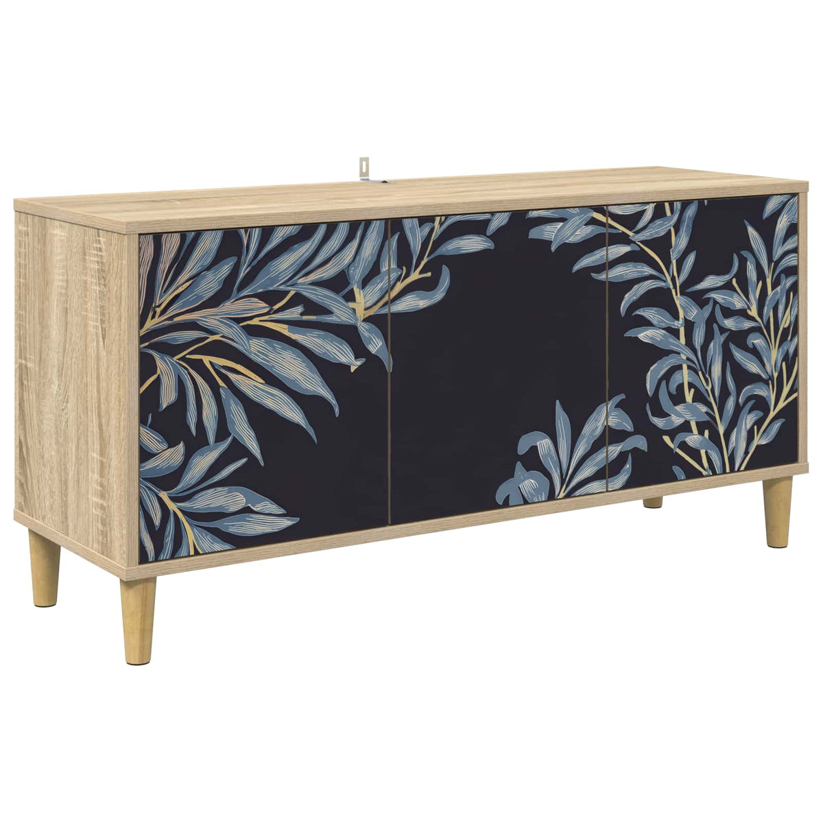 TV Cabinet BONN 102 x 33 x 50 cm Sonoma Engineered Wood Blue fern print