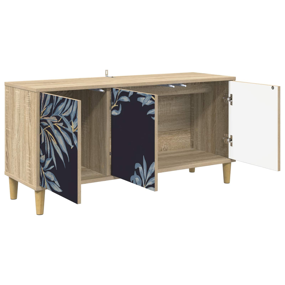 TV Cabinet BONN 102 x 33 x 50 cm Sonoma Engineered Wood Blue fern print