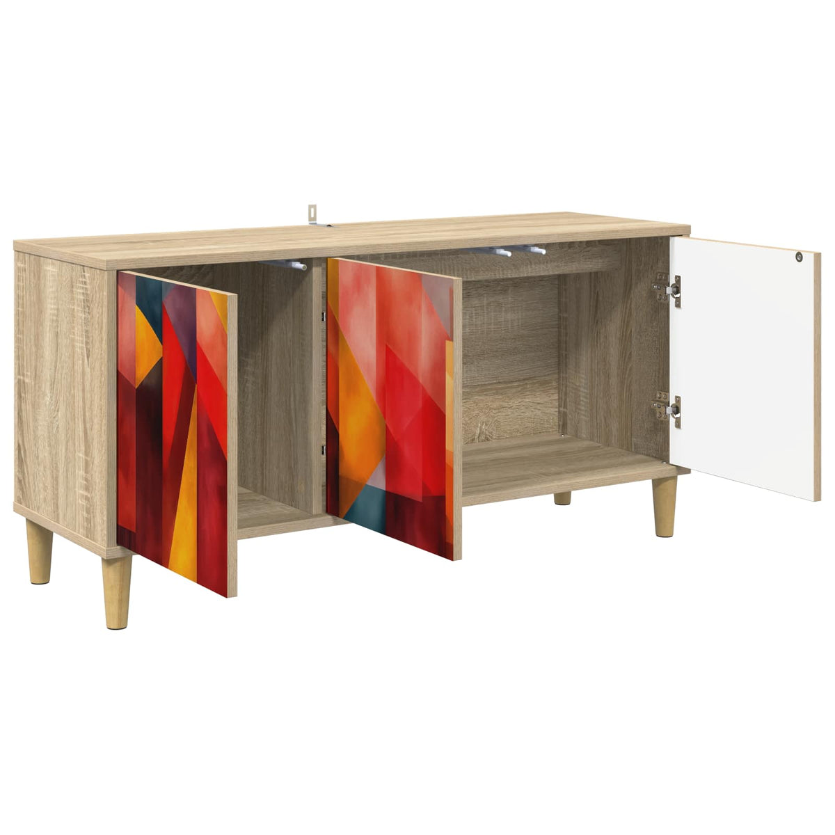 vidaXL TV Cabinet HEESCH 102 x 33 x 50 cm Sonoma Engineered Wood 3