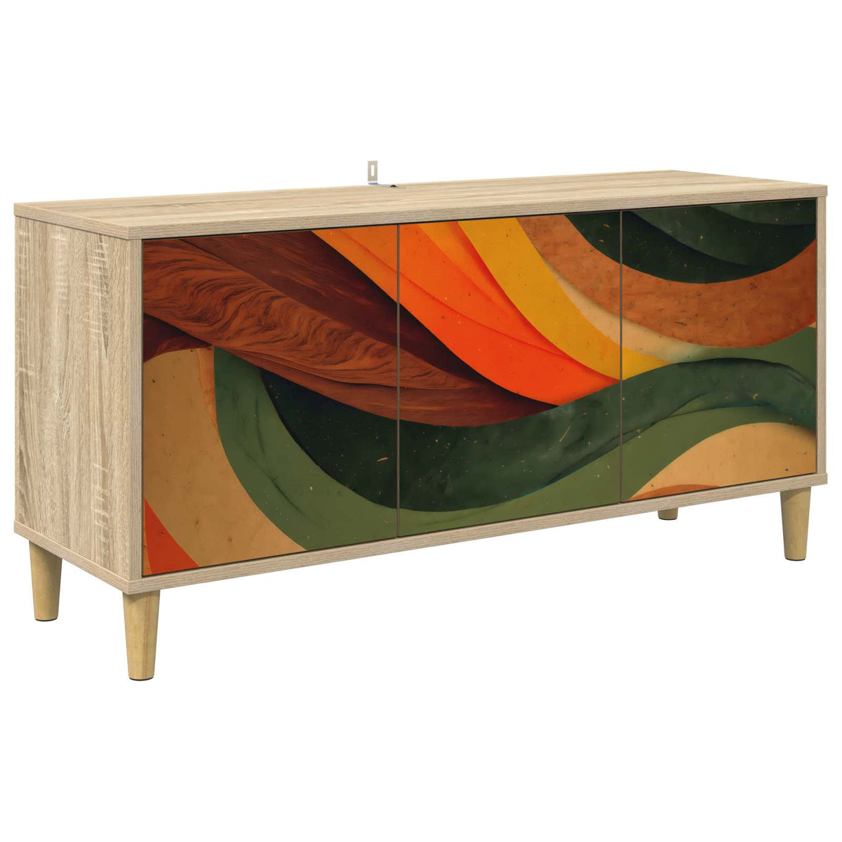 TV Cabinet BONN 102 x 33 x 50 cm Sonoma Engineered Wood Retro wave print