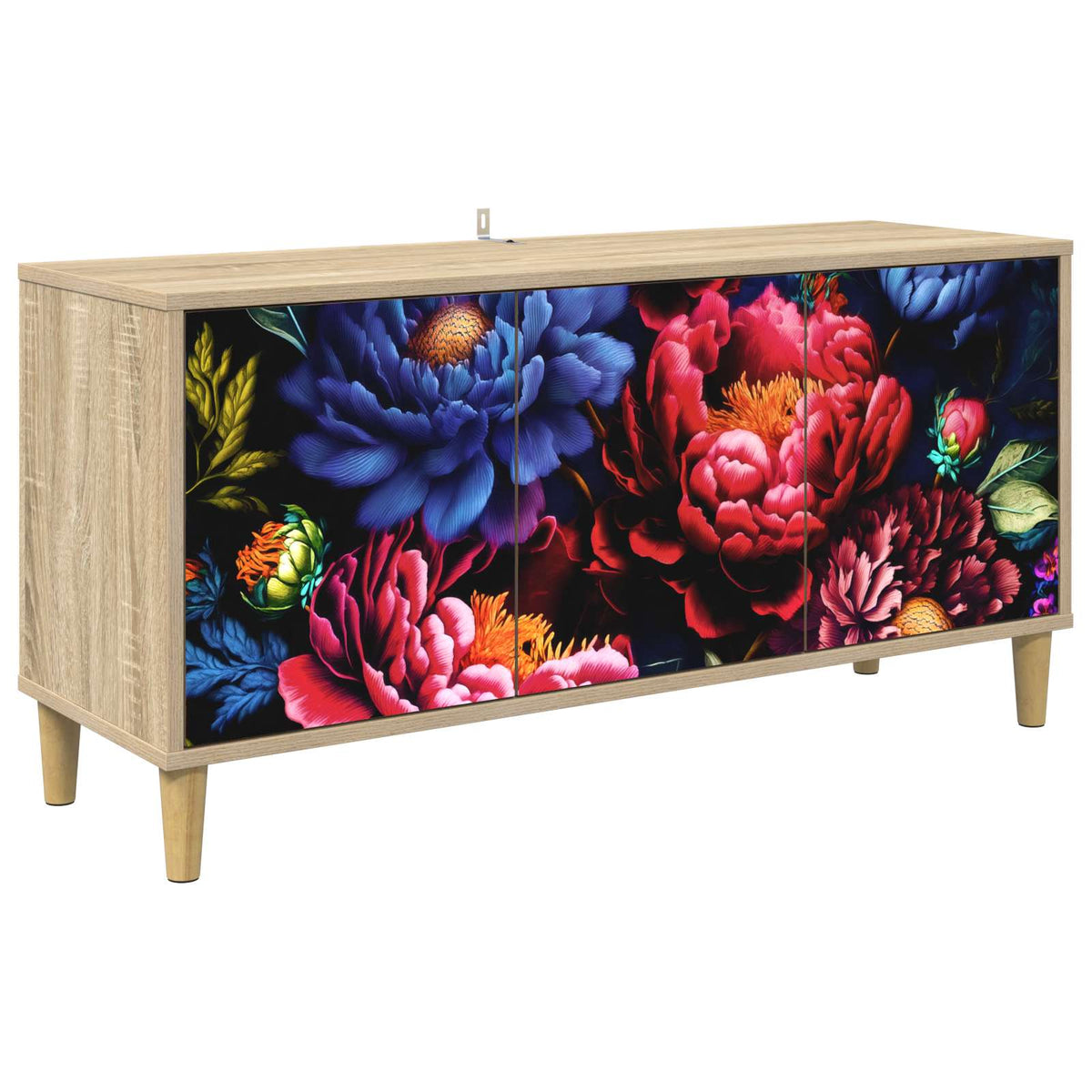 TV Cabinet BONN 102 x 33 x 50 cm Sonoma Engineered Wood Dark peony print