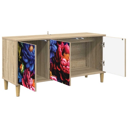 TV Cabinet BONN 102 x 33 x 50 cm Sonoma Engineered Wood Dark peony print