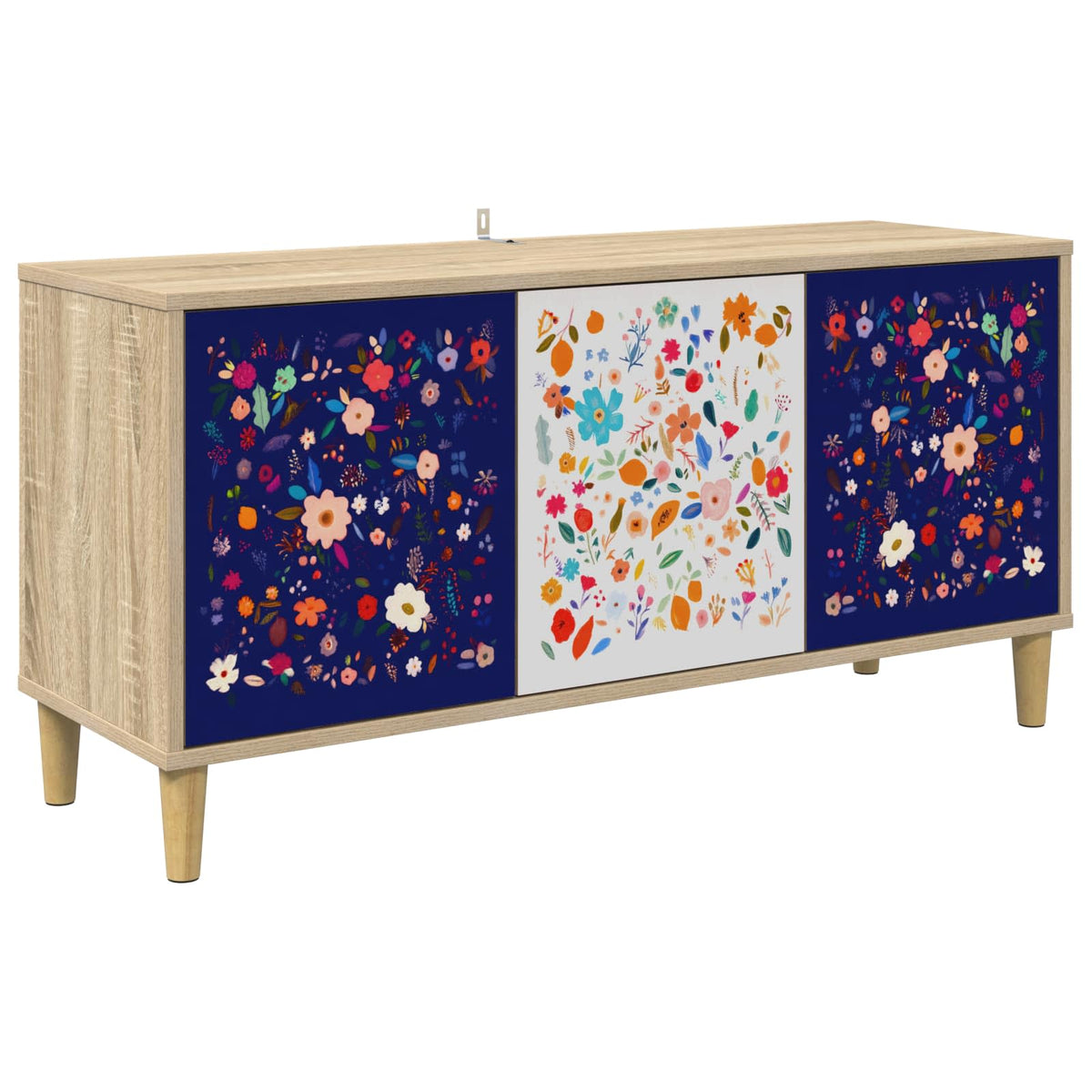 TV Cabinet BONN 102 x 33 x 50 cm Sonoma Engineered Wood Floral print