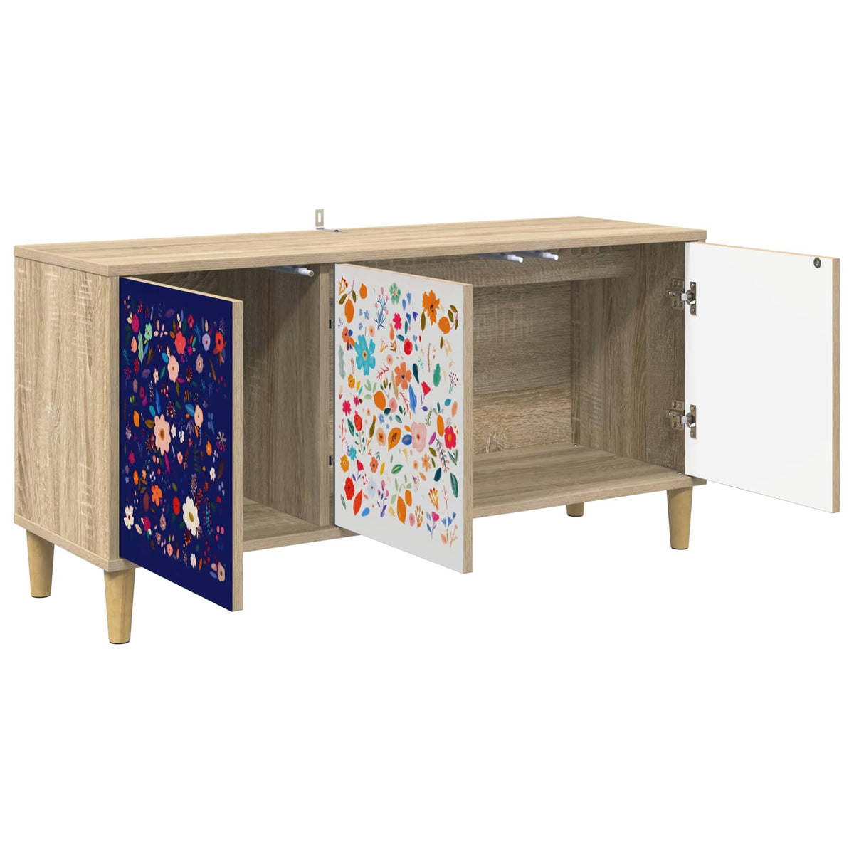 TV Cabinet BONN 102 x 33 x 50 cm Sonoma Engineered Wood Floral print