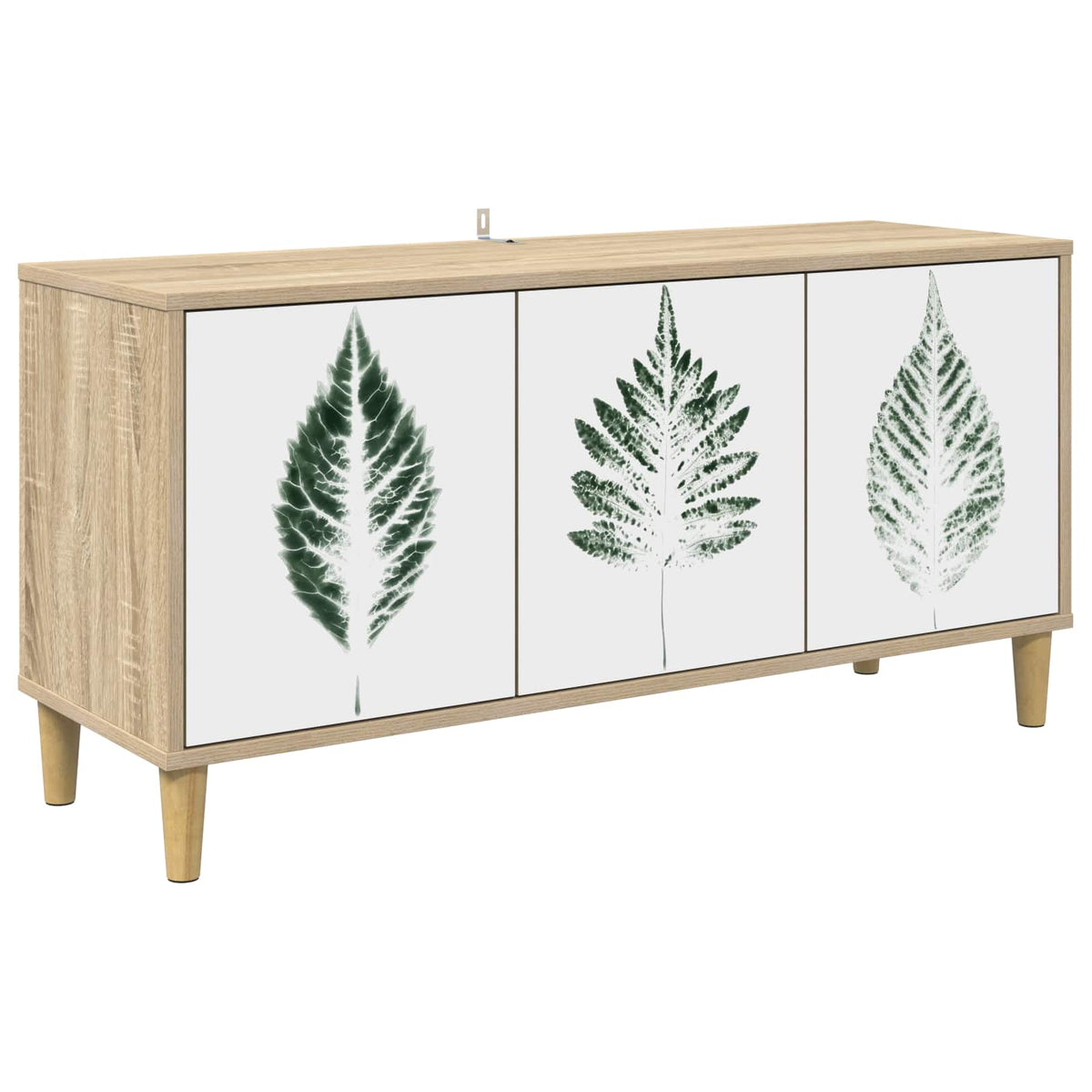 TV Cabinet BONN 102 x 33 x 50 cm Sonoma Engineered Wood Green leave print
