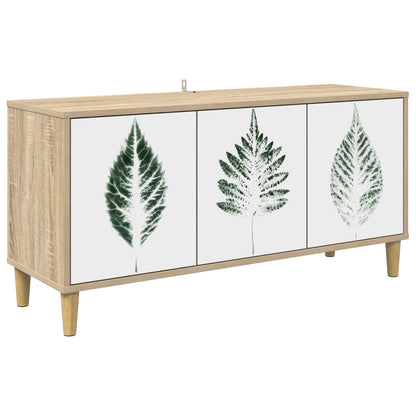 TV Cabinet BONN 102 x 33 x 50 cm Sonoma Engineered Wood Green leave print