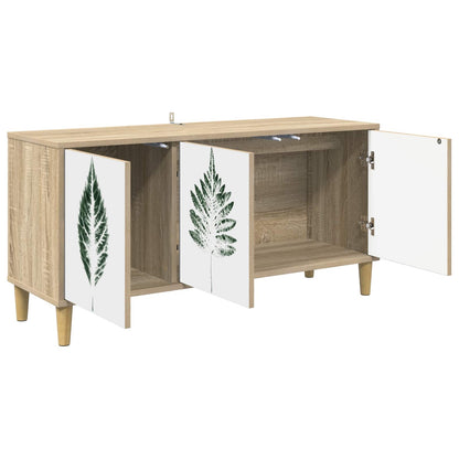 TV Cabinet BONN 102 x 33 x 50 cm Sonoma Engineered Wood Green leave print