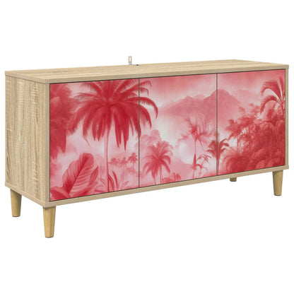 TV Cabinet BONN 102 x 33 x 50 cm Sonoma Engineered Wood Pink palm tree print