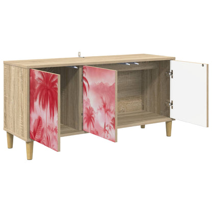 TV Cabinet BONN 102 x 33 x 50 cm Sonoma Engineered Wood Pink palm tree print