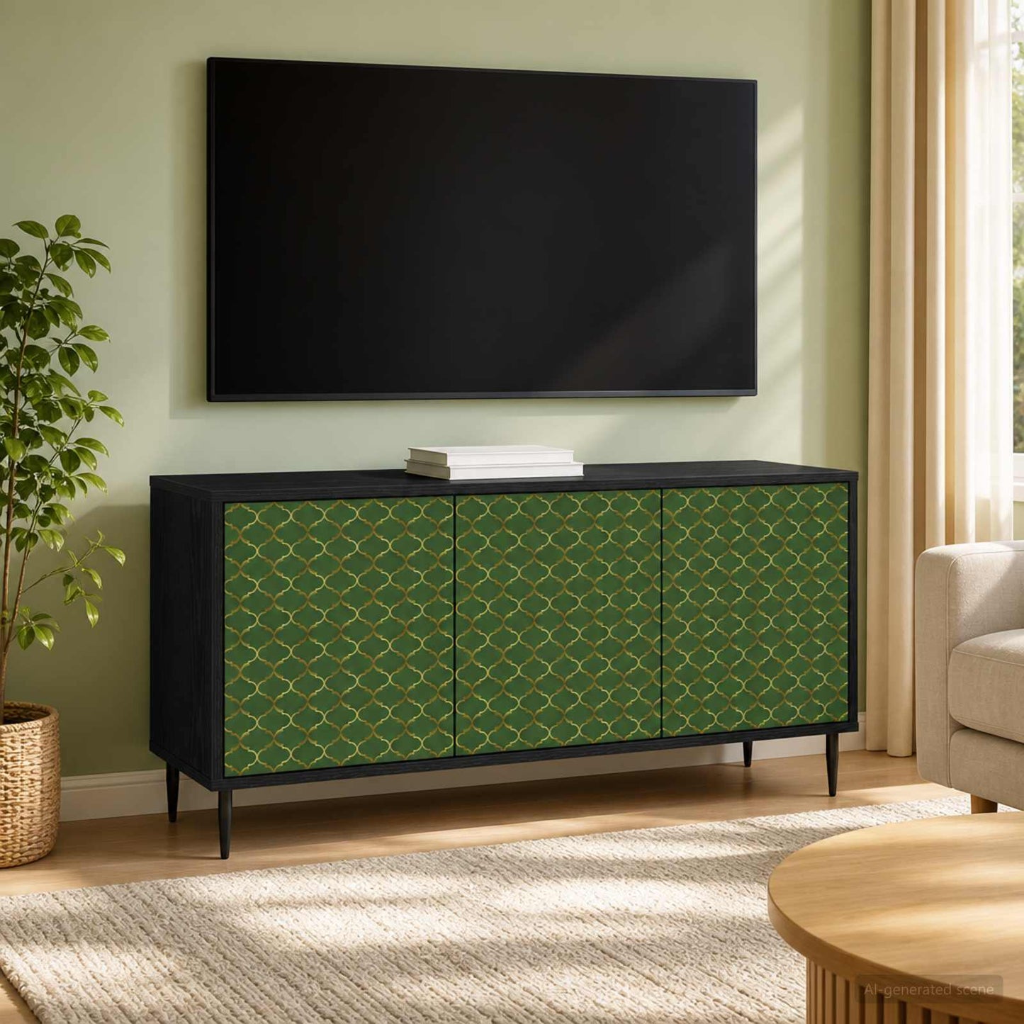vidaXL TV Cabinet GELEEN 102 x 33 x 51 cm Black Oak Engineered Wood 1
