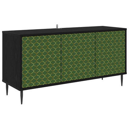 vidaXL TV Cabinet GELEEN 102 x 33 x 51 cm Black Oak Engineered Wood 2