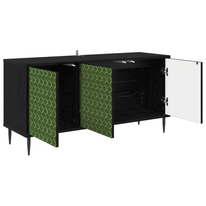vidaXL TV Cabinet GELEEN 102 x 33 x 51 cm Black Oak Engineered Wood 3