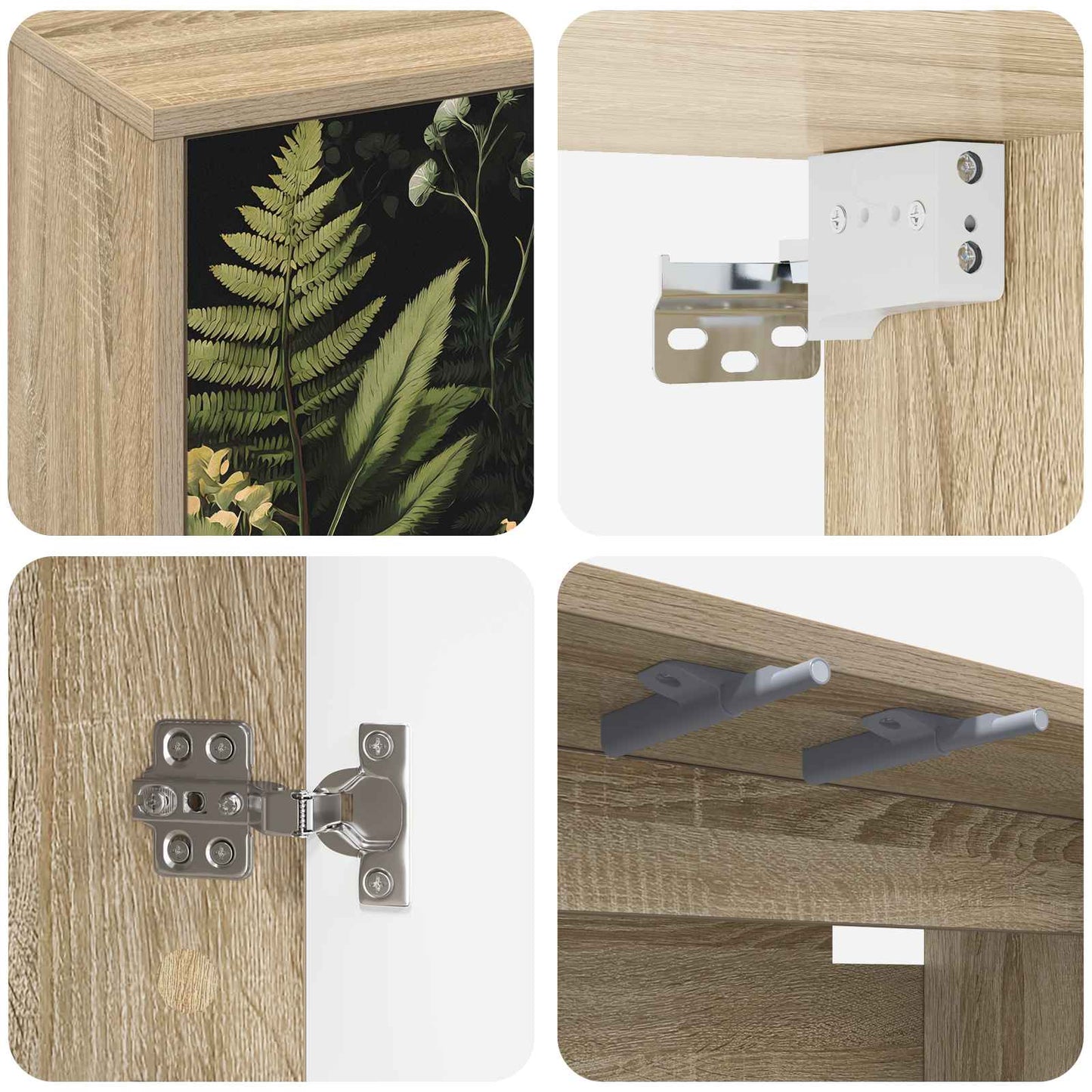 vidaXL Wall-mounted TV Cabinet RHENEN 69 x 33 x 40 cm Sonoma Oak 5
