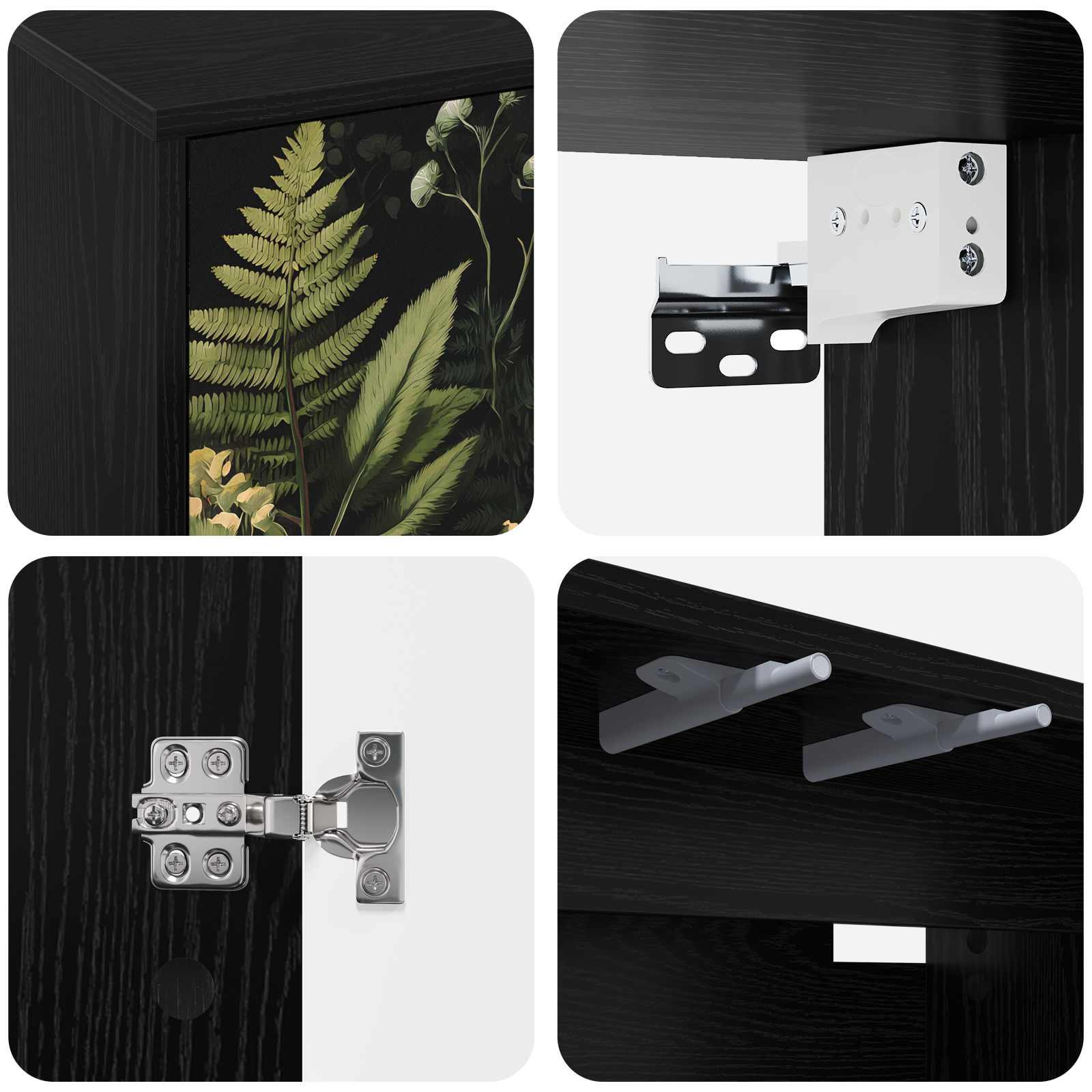 vidaXL Wall-mounted TV Cabinet RHENEN 69 x 33 x 40 cm Black Oak 5