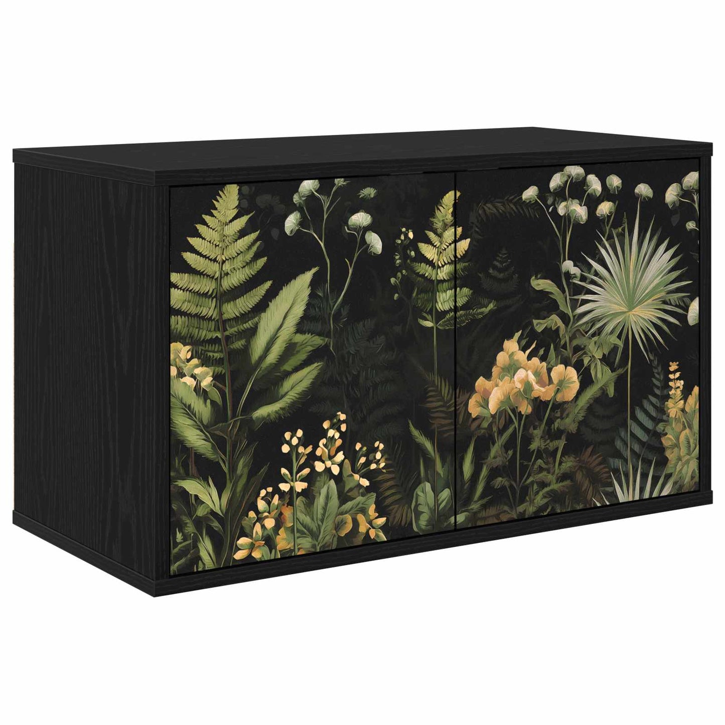vidaXL Wall-mounted TV Cabinet RHENEN 69 x 33 x 40 cm Black Oak 1