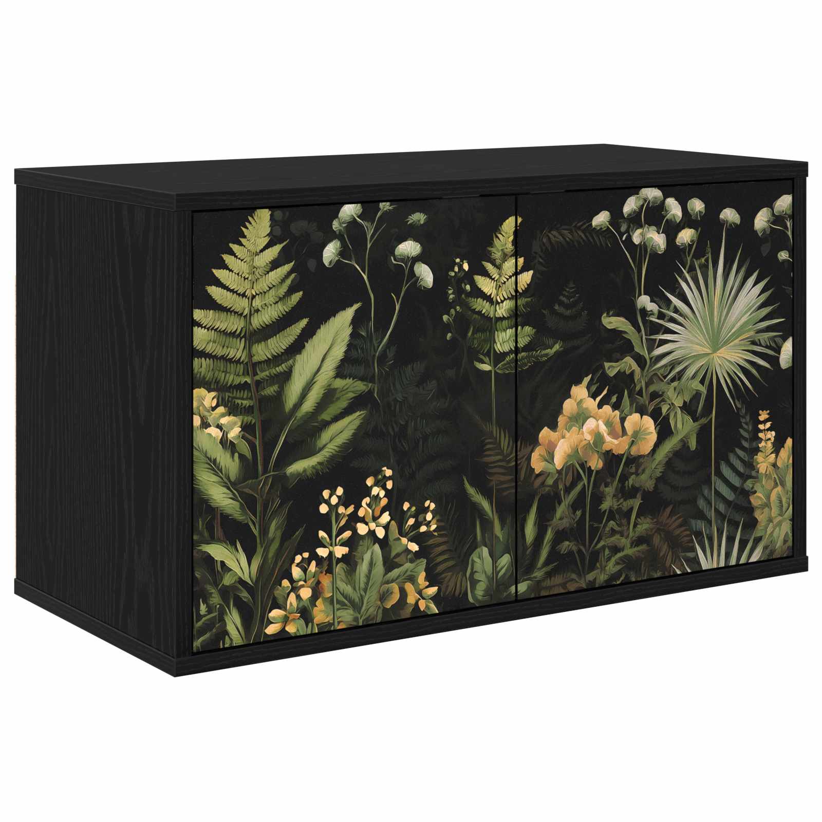 vidaXL Wall-mounted TV Cabinet RHENEN 69 x 33 x 40 cm Black Oak 1