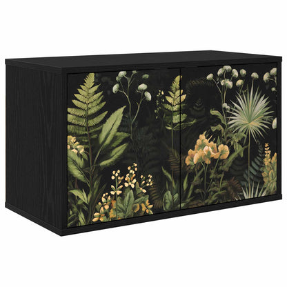 vidaXL Wall-mounted TV Cabinet RHENEN 69 x 33 x 40 cm Black Oak 1