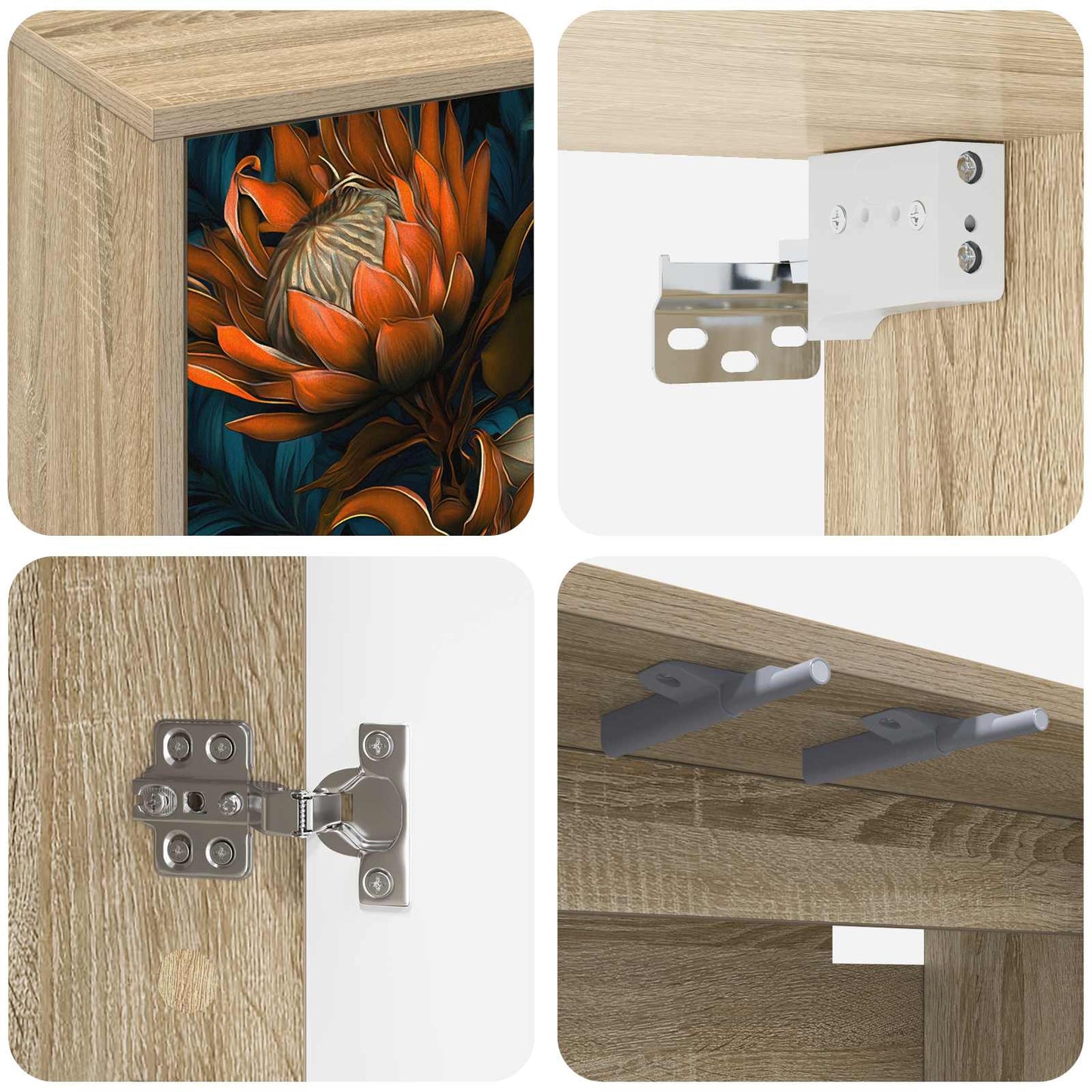 vidaXL Wall-mounted TV Cabinet LOCHEM 69 x 33 x 40 cm Sonoma Oak 5