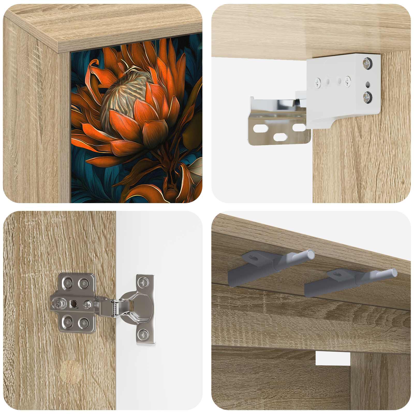 vidaXL Wall-mounted TV Cabinet LOCHEM 69 x 33 x 40 cm Sonoma Oak 5