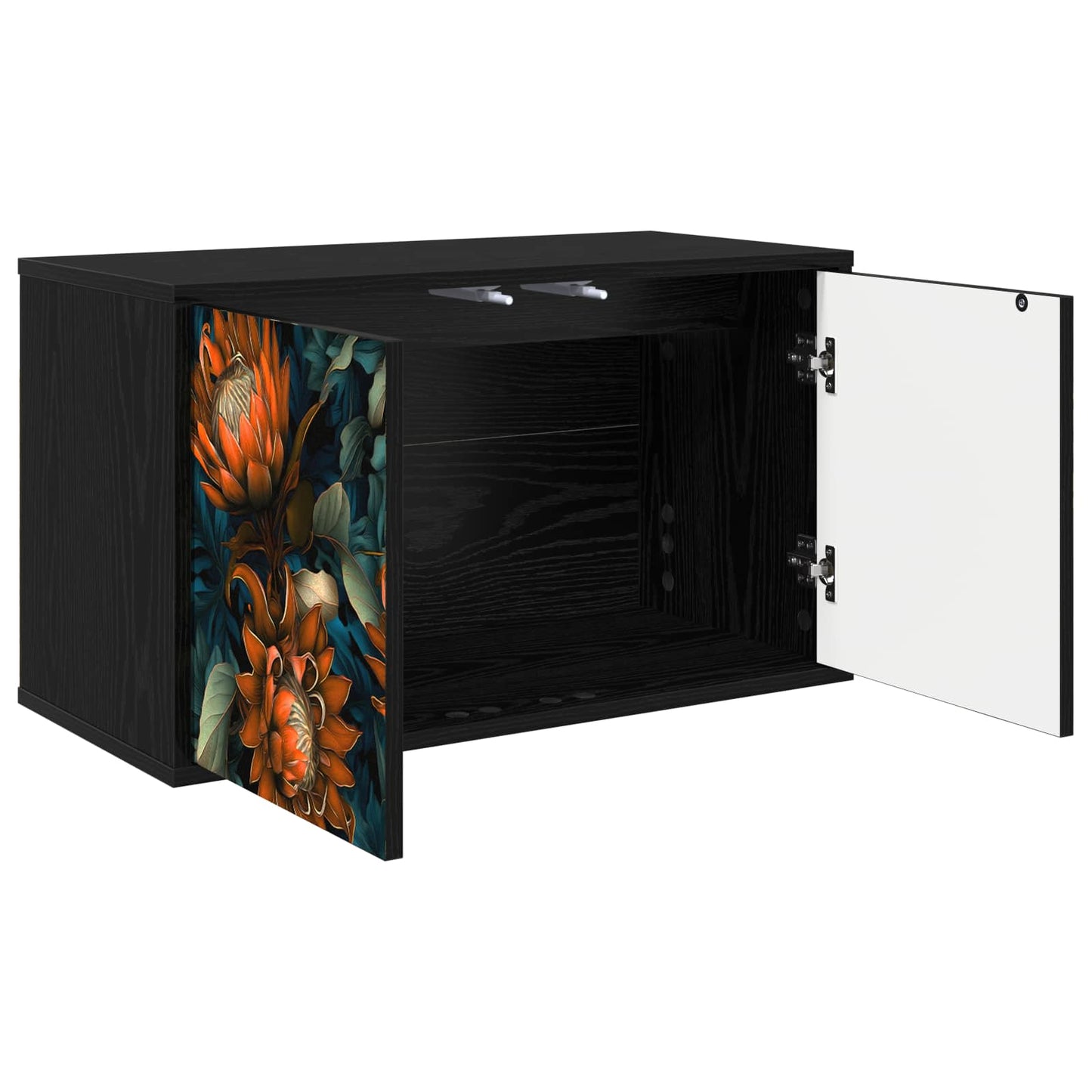 vidaXL Wall-mounted TV Cabinet LOCHEM 69 x 33 x 40 cm Black Oak 2