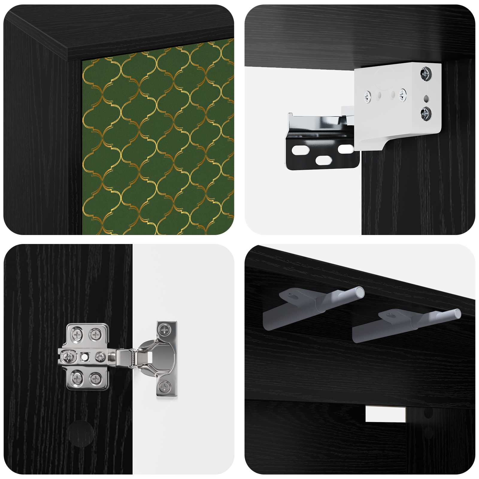 vidaXL Wall-mounted TV Cabinet GELEEN 69 x 33 x 40 cm Black Oak 5