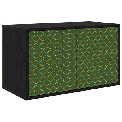 vidaXL Wall-mounted TV Cabinet GELEEN 69 x 33 x 40 cm Black Oak 1
