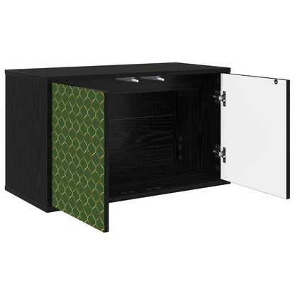 vidaXL Wall-mounted TV Cabinet GELEEN 69 x 33 x 40 cm Black Oak 2