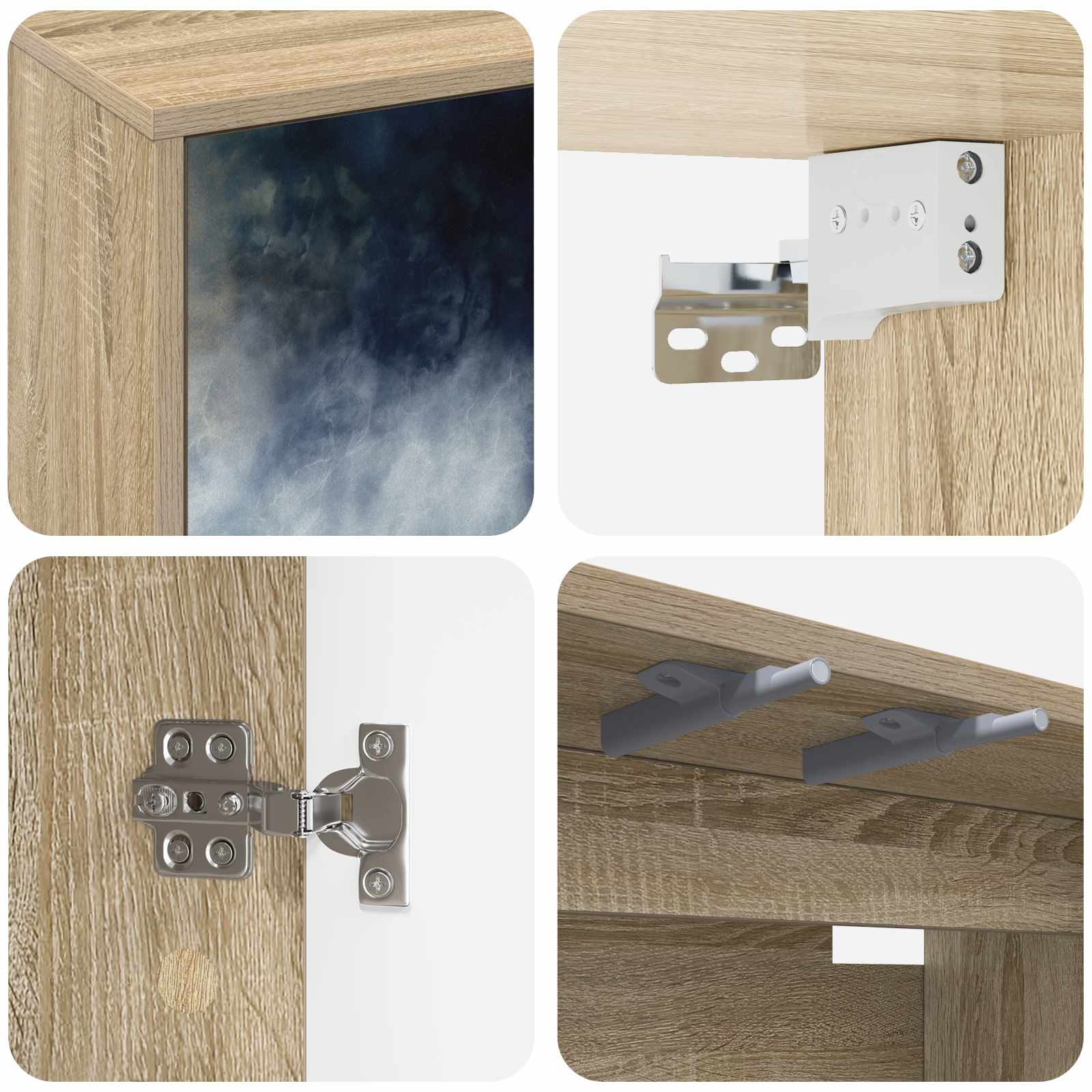vidaXL Wall-mounted TV Cabinet RAALTE 69 x 33 x 40 cm Sonoma Oak 6