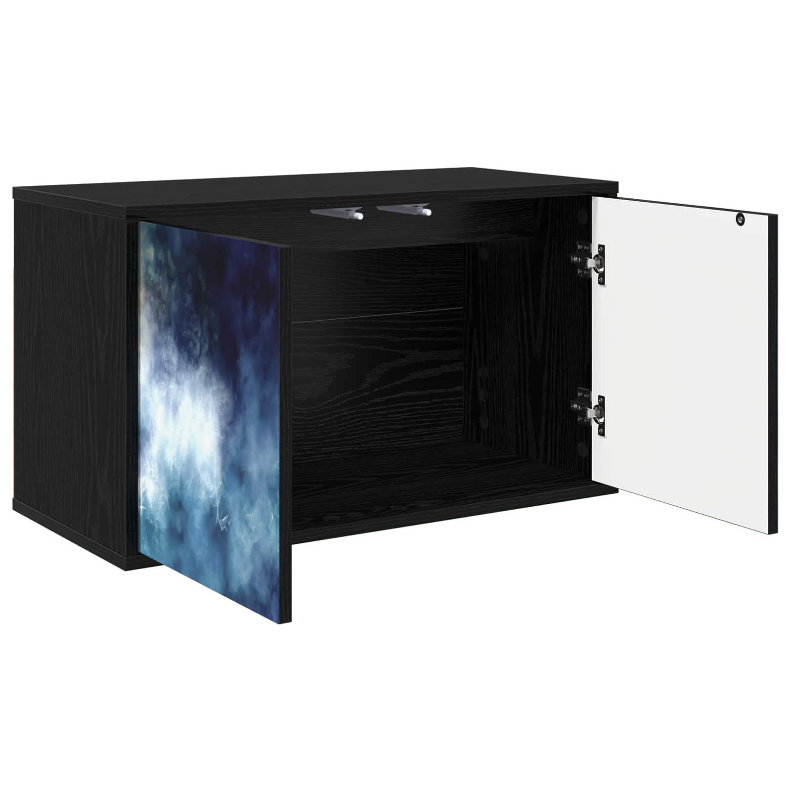 vidaXL Wall-mounted TV Cabinet RAALTE 69 x 33 x 40 cm Black Oak 4