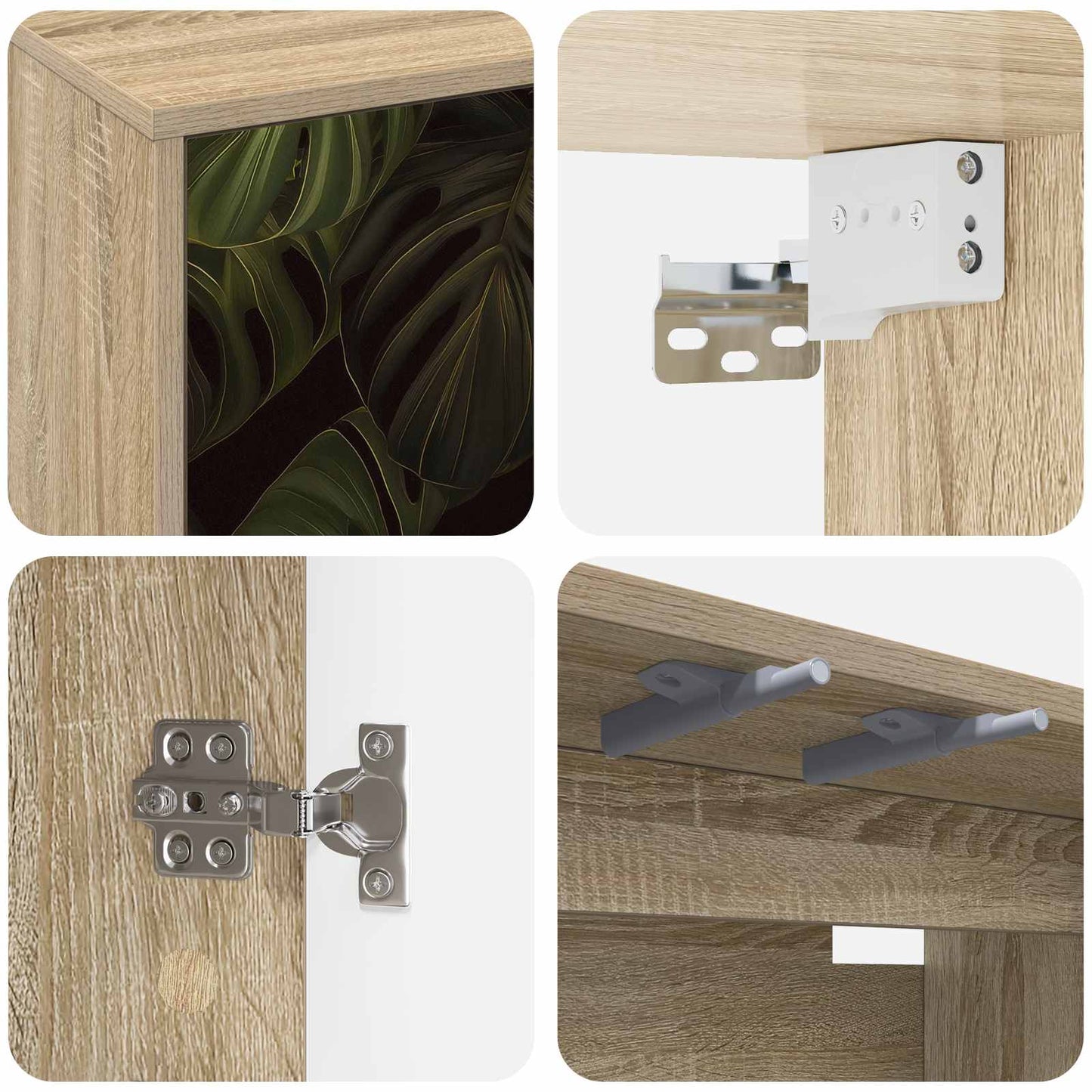 vidaXL Wall-mounted TV Cabinet ELBURG 69 x 33 x 40 cm Sonoma Oak 5