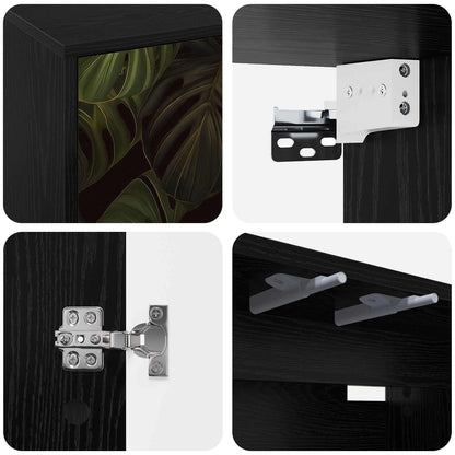 vidaXL Wall-mounted TV Cabinet ELBURG 69 x 33 x 40 cm Black Oak 5